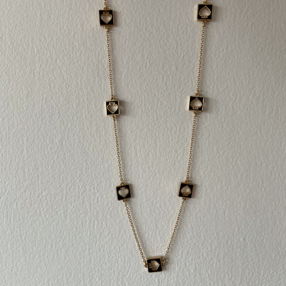 Kate Spade Black Heart Enamel Necklace